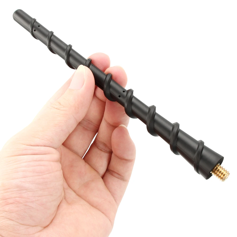 Universal 7" Short Rubber Antenna Mast for Car AM/FM Radio Signal Spiral Antenna for Dod Jeep Chrysler Fiat Vehicles