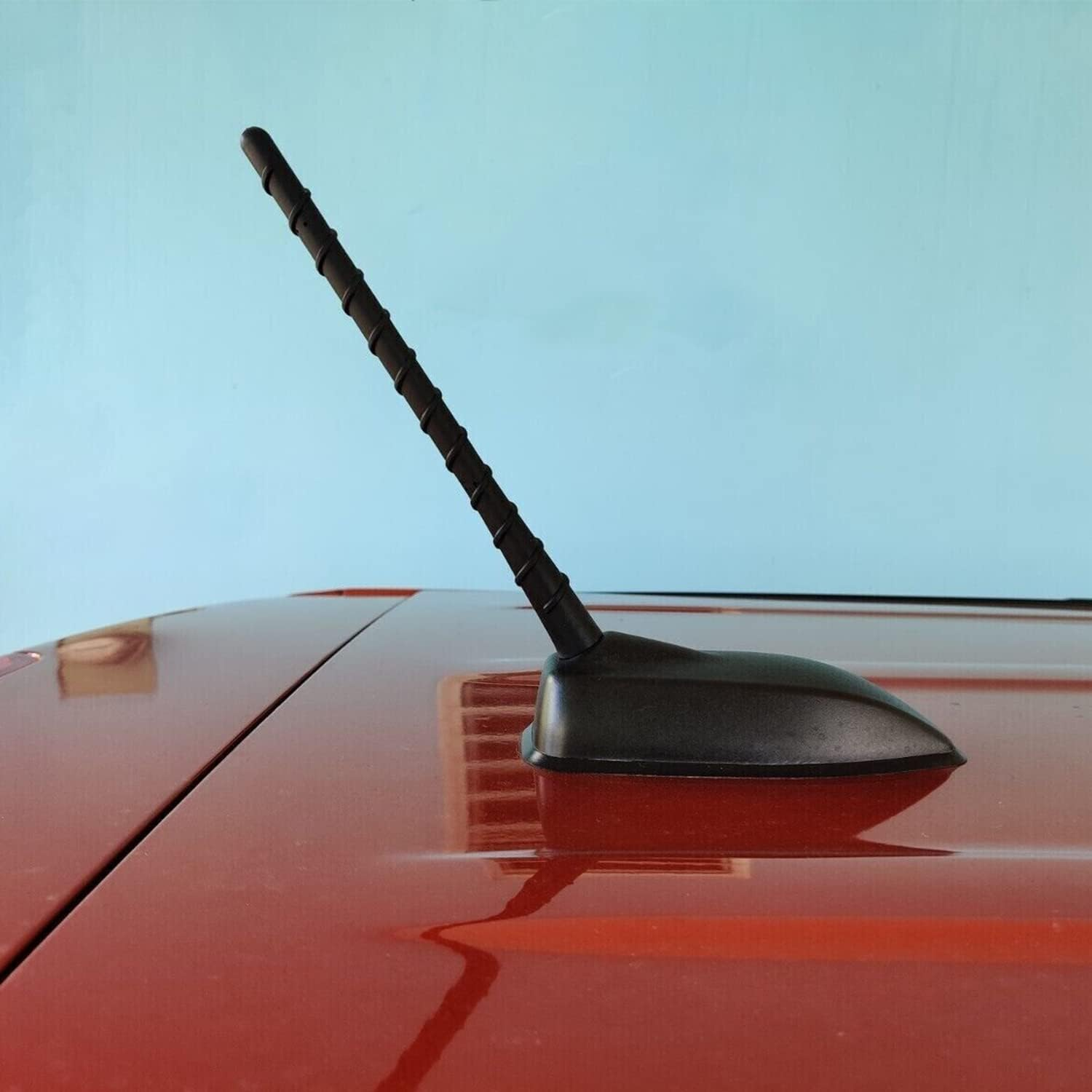 Universal 7" Short Rubber Antenna Mast for Car AM/FM Radio Signal Spiral Antenna for Dod Jeep Chrysler Fiat Vehicles