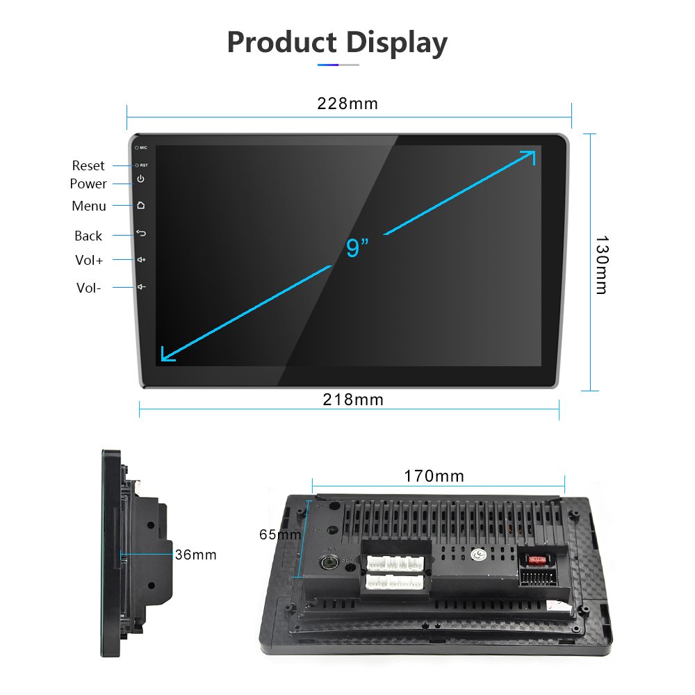 9'' Car Radio 2 Din Android GPS Car DVD Video Player With Antenna Navigation Audio FM BT Mirror Link Car Stereo