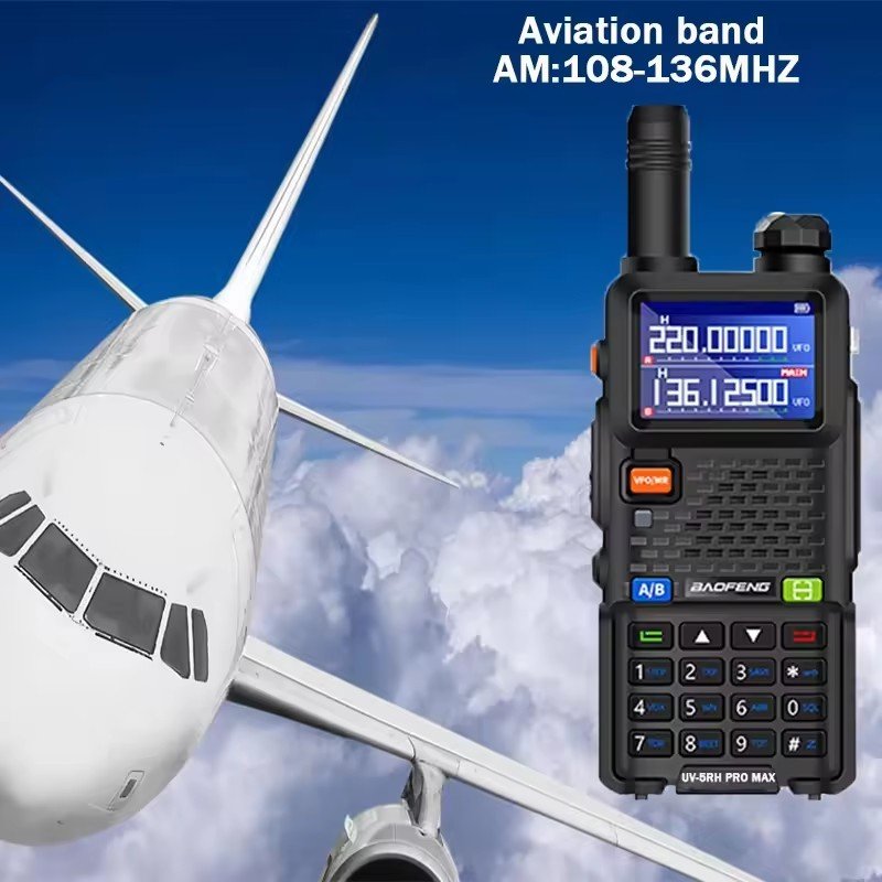 Baofeng UV-5RH Pro Max Air Band 14.5W 3800mAh AM FM Radio Six Band 65-520MHz UV-5RM Ham Radio Frequency UV-5RH Pro