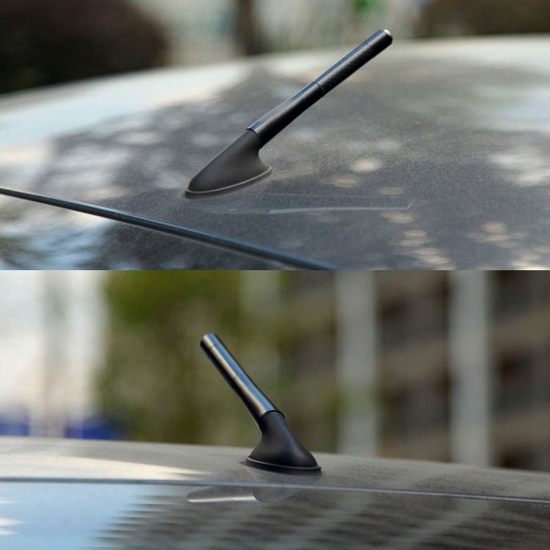Car Modification Carbon Fiber Antenna 12cm, Easy to Install, No Drilling, Car Roof Radio Decoration.