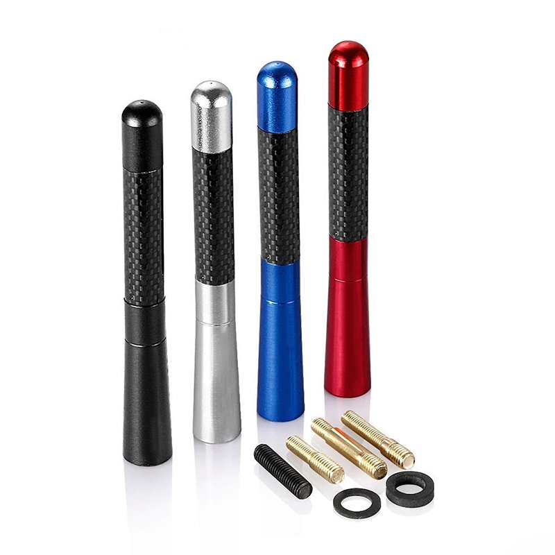 Car Modification Carbon Fiber Antenna 12cm, Easy to Install, No Drilling, Car Roof Radio Decoration.