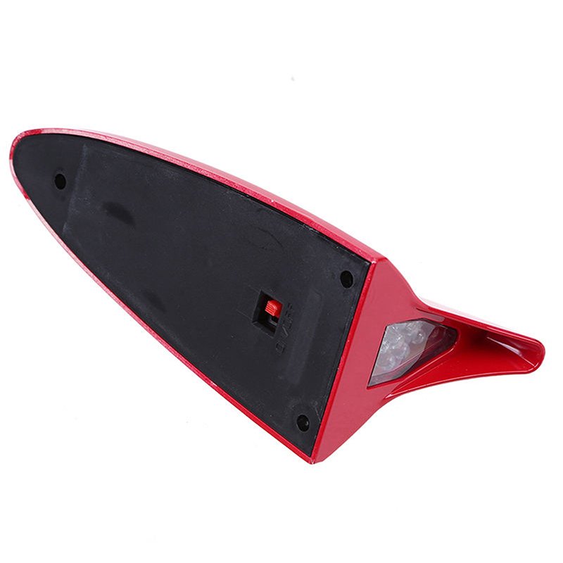 Solar Powered Car Shark Fin Roof Antenna LED Car Styling Warning Flash Tail Light Anti-rear Warning Light