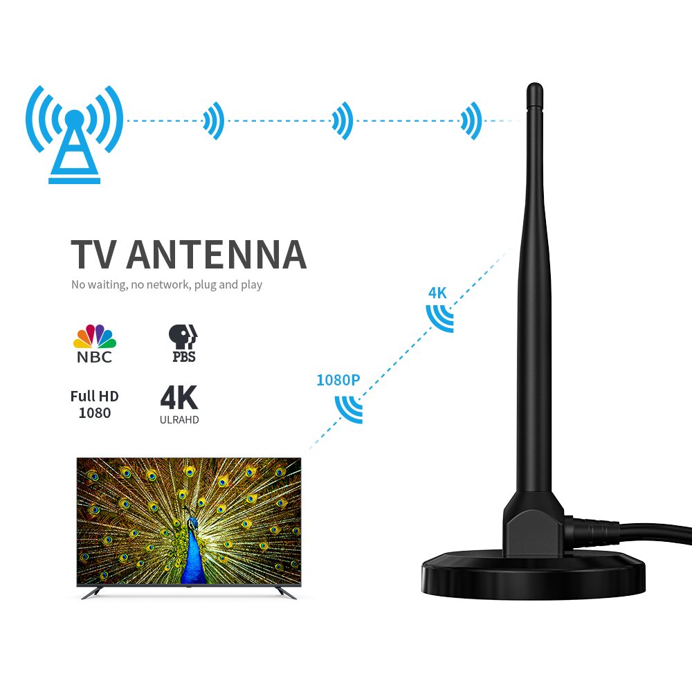 360 Degree Long Range Aerial Caravan Amplifier Wireless Stick Marine Car Satellite Best Indoor Vhf Hdtv Uhf Digital Tv Antenna
