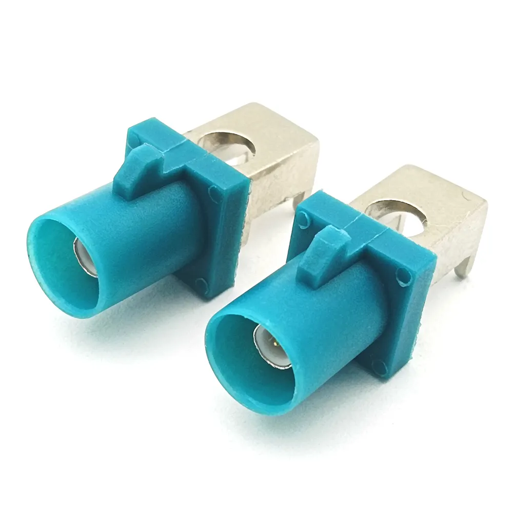 90 Degree Right Angle Waterblue Fakra Male Connector PCB Solder RG174 Cable Crimp Connector for Car GPS Radio Antenna