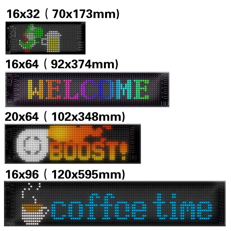 Car Led Display Sign Full Color Custom Text Pattern Animation Programmable Trunk Devil Eyes Screen Led Display