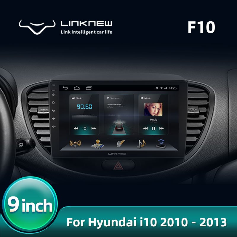 LINKNEW F10 for Hyundai I10 2010 - 2013 Car Radio Multimedia Video Player Navigation GPS Android No 2din 2 Din
