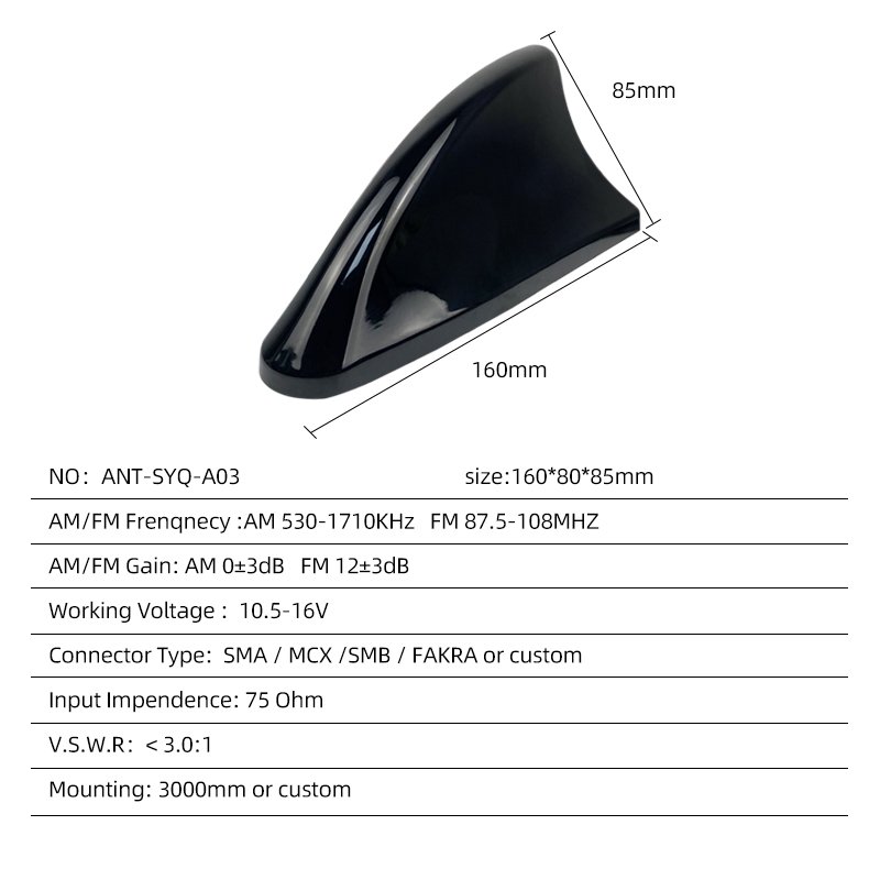 Shark Fin Antenna for Auto Car Radio FM/AM Antenna Radio Signal Booster Car Shark Fin Antenna