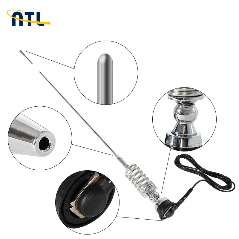 Radio Vehicle Aerial Antenna Similar to ZARA 130 VHF Mobile Antenna Loaded 631 Stainless Steel Whip Car Antenna