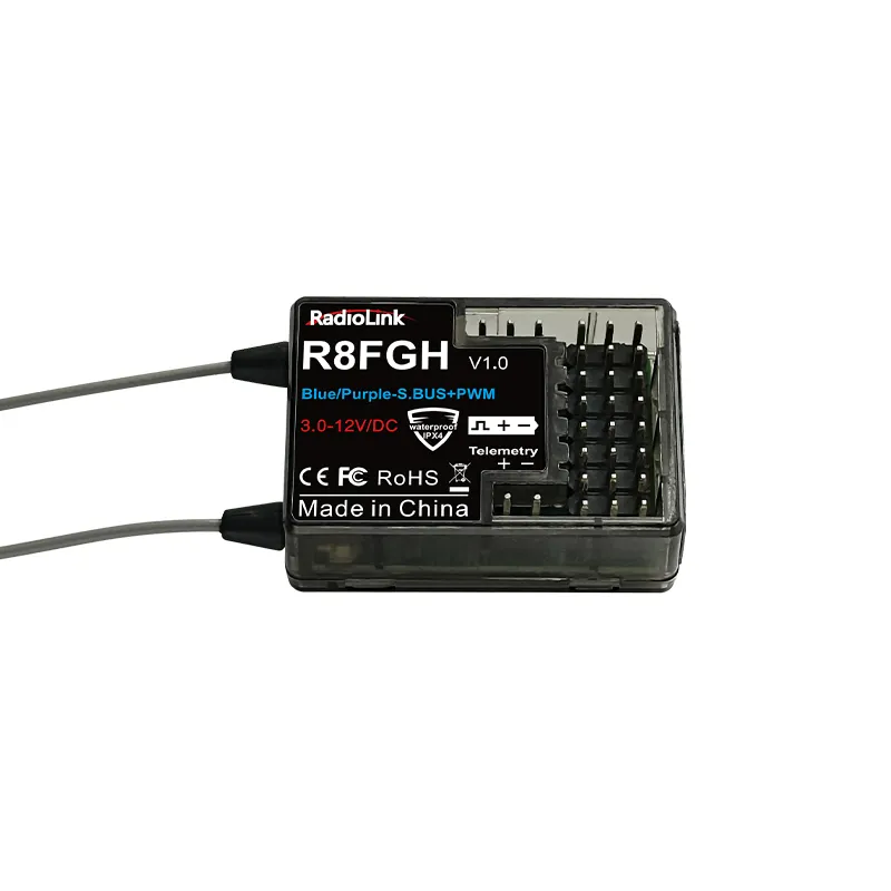 Manufacturer Radiolink R8FGH 8-Channel Dual Antenna Receiver 600m Control Distance Gyro Integrated PWM and SBUS Signal-supported