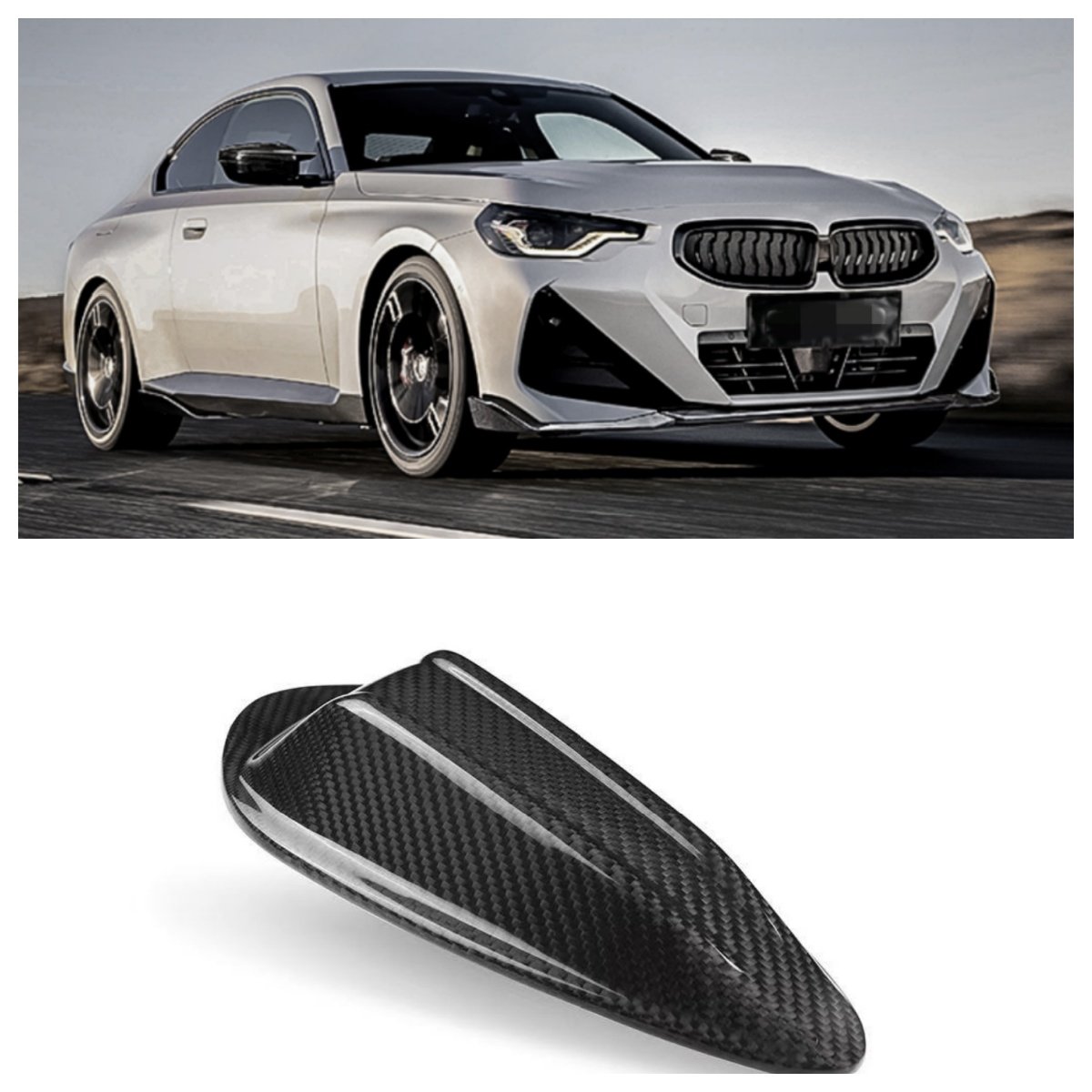 Bestselling 2022-IN Car Shark Fin Decoration Suitable for BMW 2 Series G42 M240 Dry Carbon Fiber Shark Fin