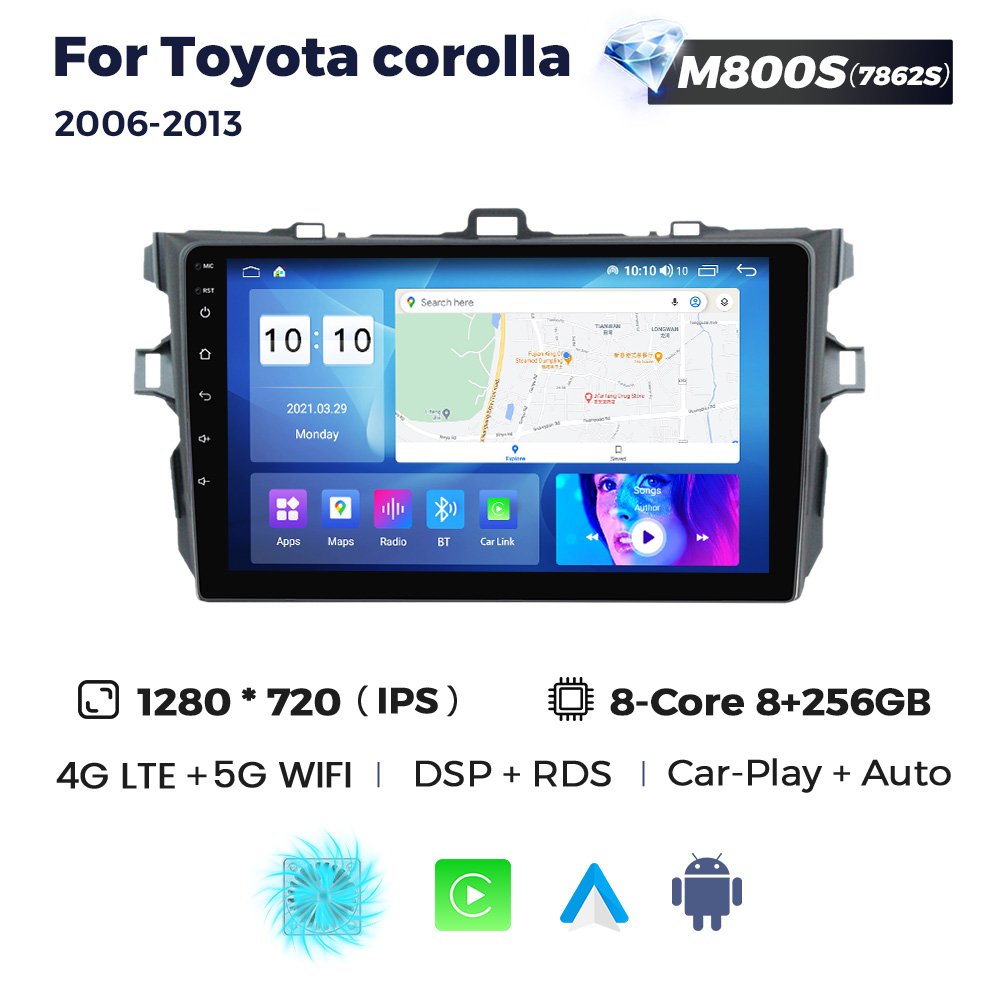 MEKEDE MS Android 12 Screen Voice Control Dvd Car Stereo for Toyota Corolla 2006-2013 DSP BT Car Gps Navigation