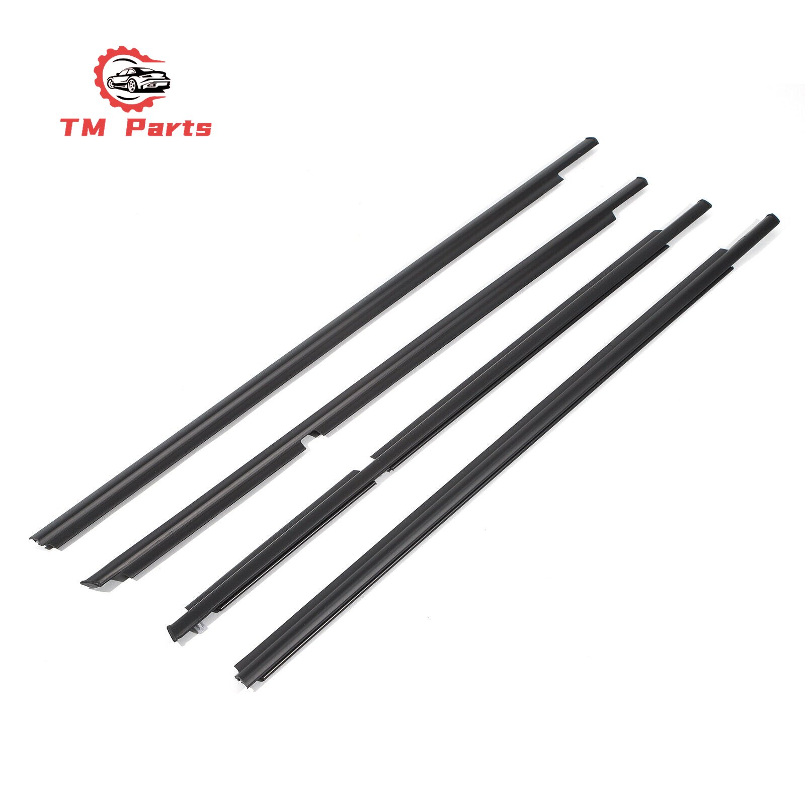 4Pcs Car Window Weatherstrip Gloss for Toyota 4 Runner 2003-2008 Car Weather Strip Window Moulding Trim Seal Black 68161-35060