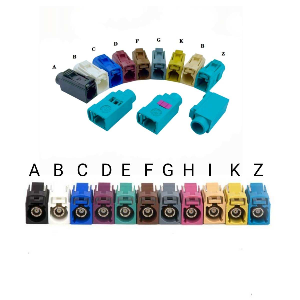 FAKRA Female a Type to SMA Male Interseries Adapter for AM/FM Satellite Radio GPS 4G/5G Cellular Bluetooth SMA Coax Cables