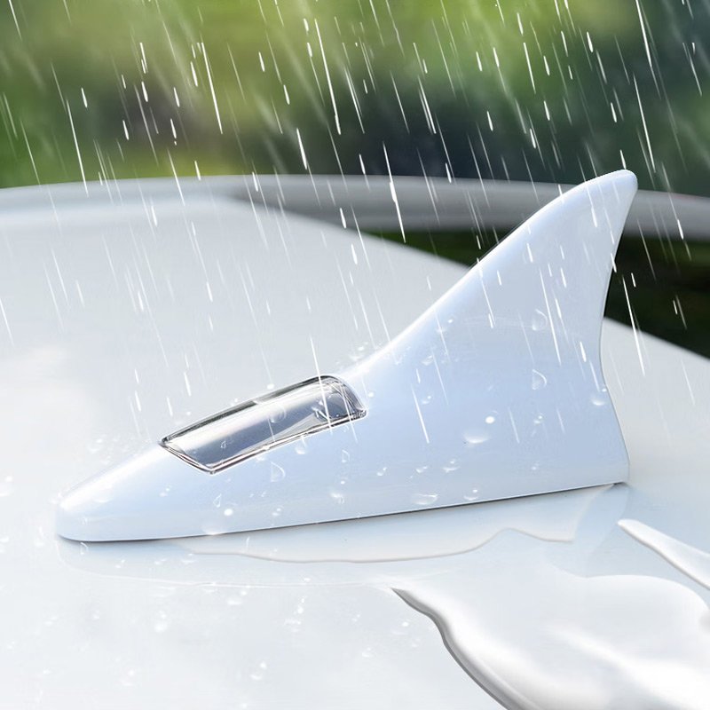 Solar Powered Shark Fin Shaped Solar Energy LED Warning Light Car Decorative Antenna
