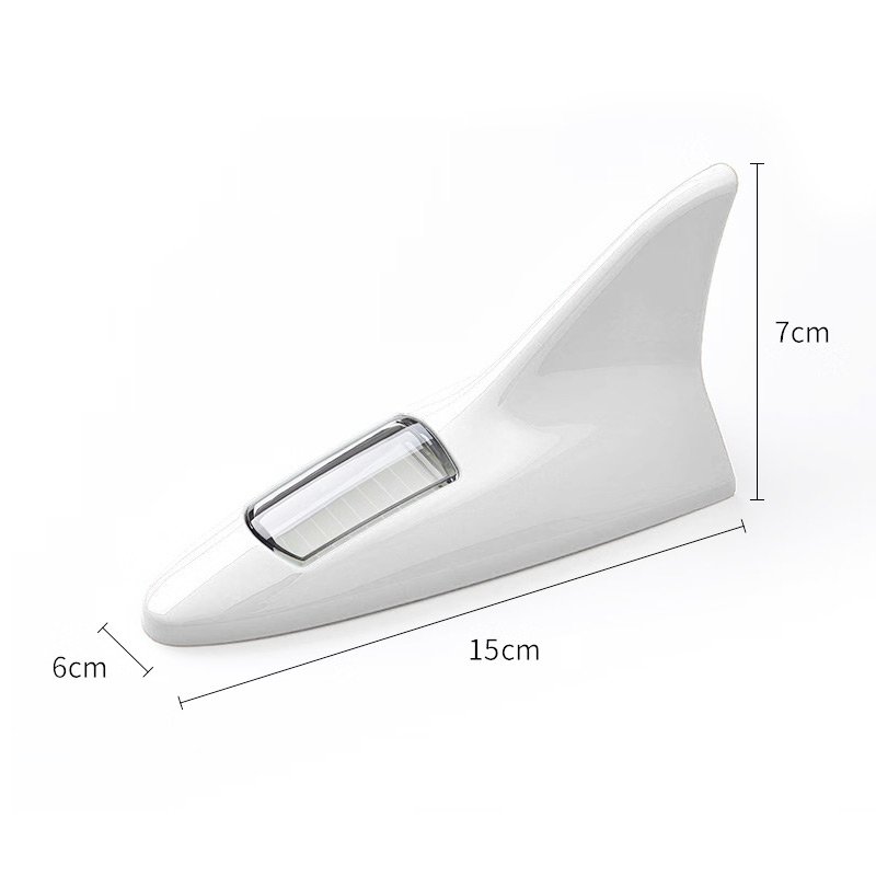 Solar Powered Shark Fin Shaped Solar Energy LED Warning Light Car Decorative Antenna