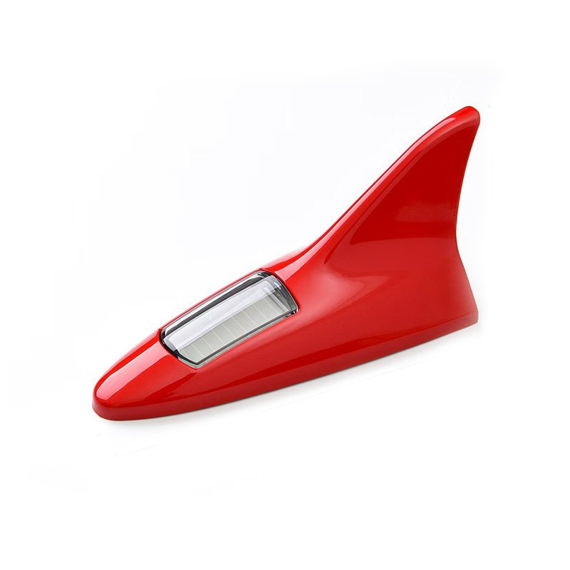 Solar Powered Shark Fin Shaped Solar Energy LED Warning Light Car Decorative Antenna