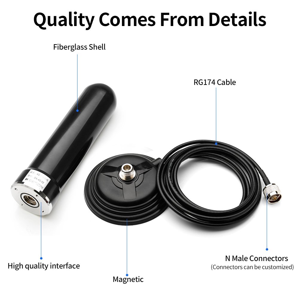 GSM 2G 3G 4G Antenna 35dBi 698-2700MHz 3 Meters Cable SMA N Male Vehicle Car 11.5cm Magnetic Mount Antena Signal Booster