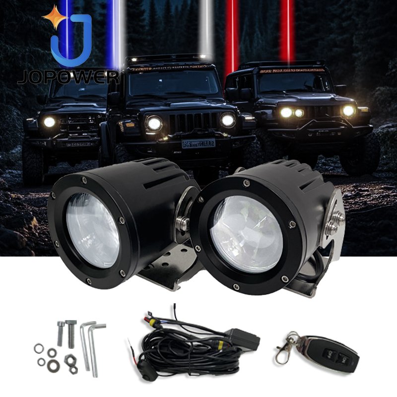 New Customized Sets RGB Laser LED Whip Light Car Laser Led Whip Lights Rgbw Remote with Wire 2PCS