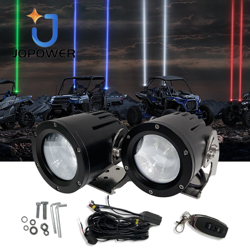 New Customized Sets RGB Laser LED Whip Light Car Laser Led Whip Lights Rgbw Remote with Wire 2PCS