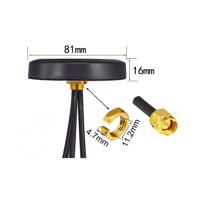 Custom Outdoor Waterproof Marine RV car Combination aerial 3 in 1 combo antennas long distance wifi 4G Lte GPS puck antenna