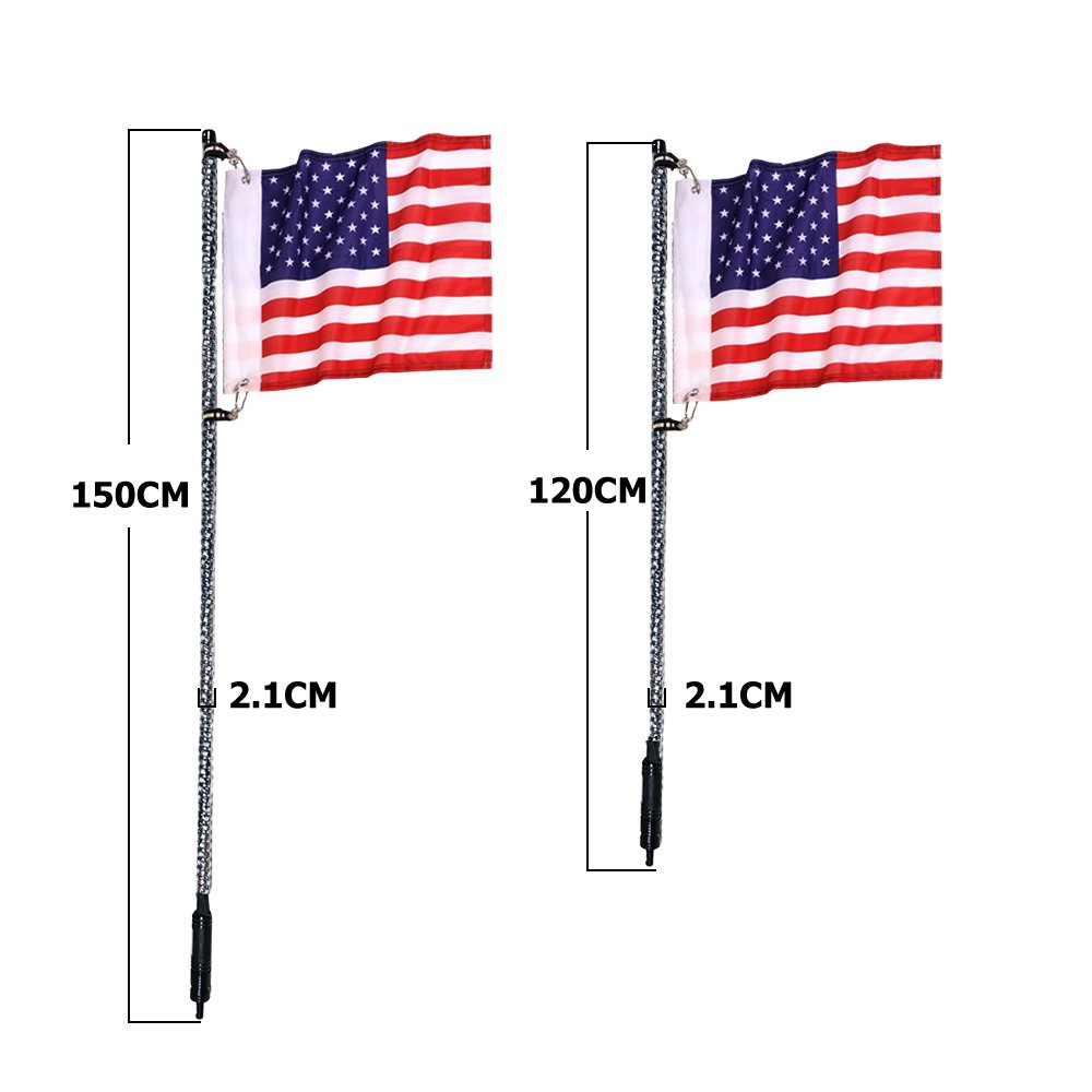 Waterproof Led Flag Pole Light RGB Colors Blue Tooth Control Whip Antenna for Atv Utv Buggy Rzr off Road Car