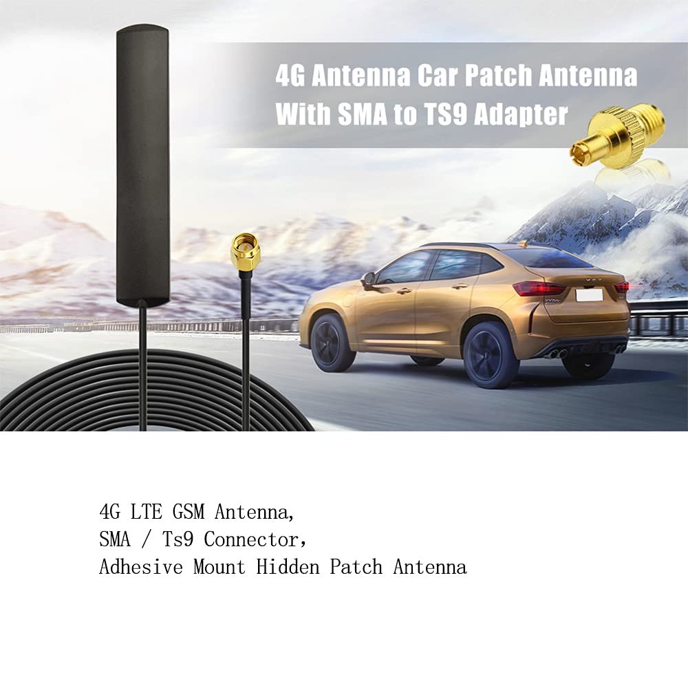 4G LTE GSM Antenna Omni-Directional 700-2600MHZ Adhesive Mount Antenna with SMA Male Connector for Car Vehicle Hotspot Router