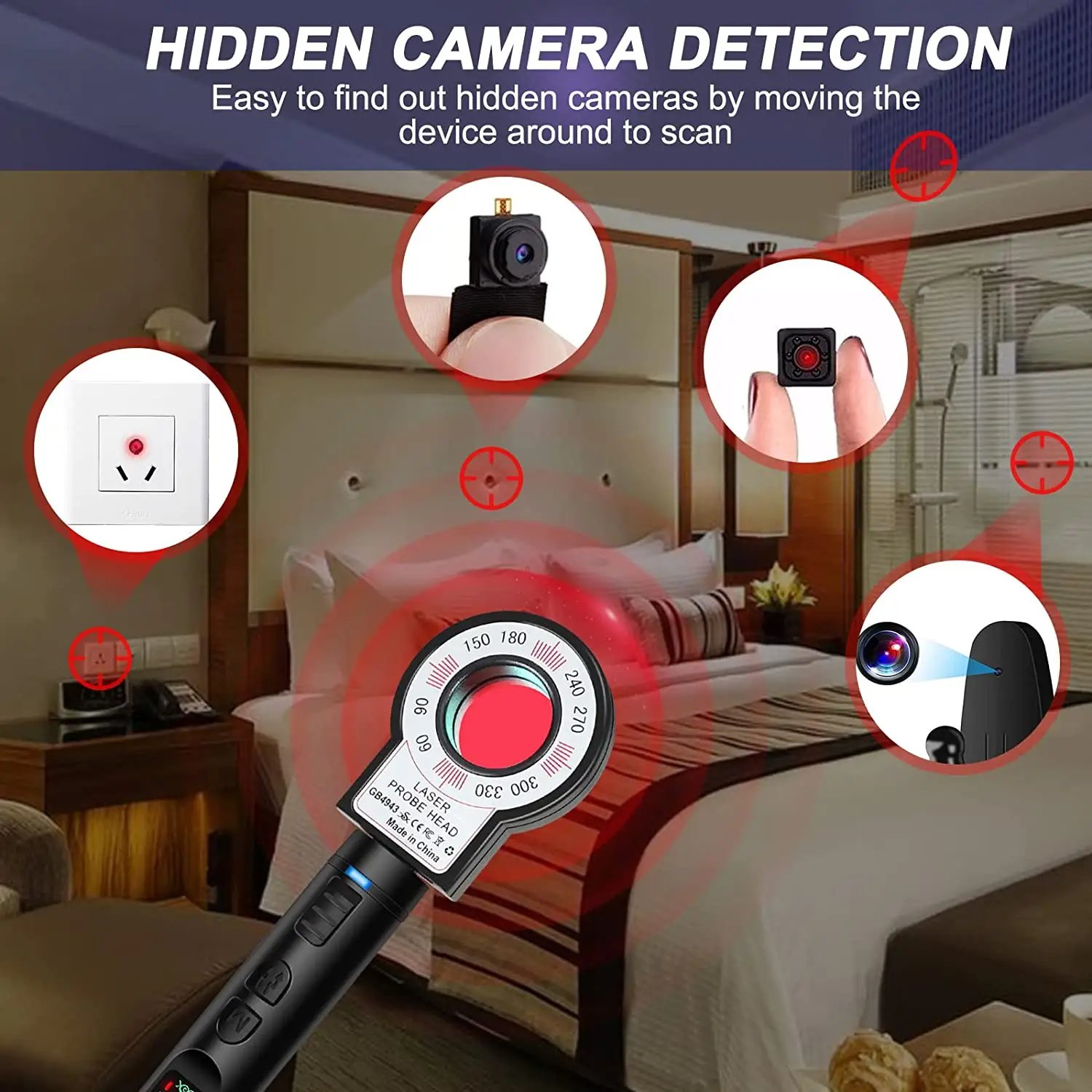 Hotel Anti Sneak Camera Detector GPS Find Scanner RF Signal Detector