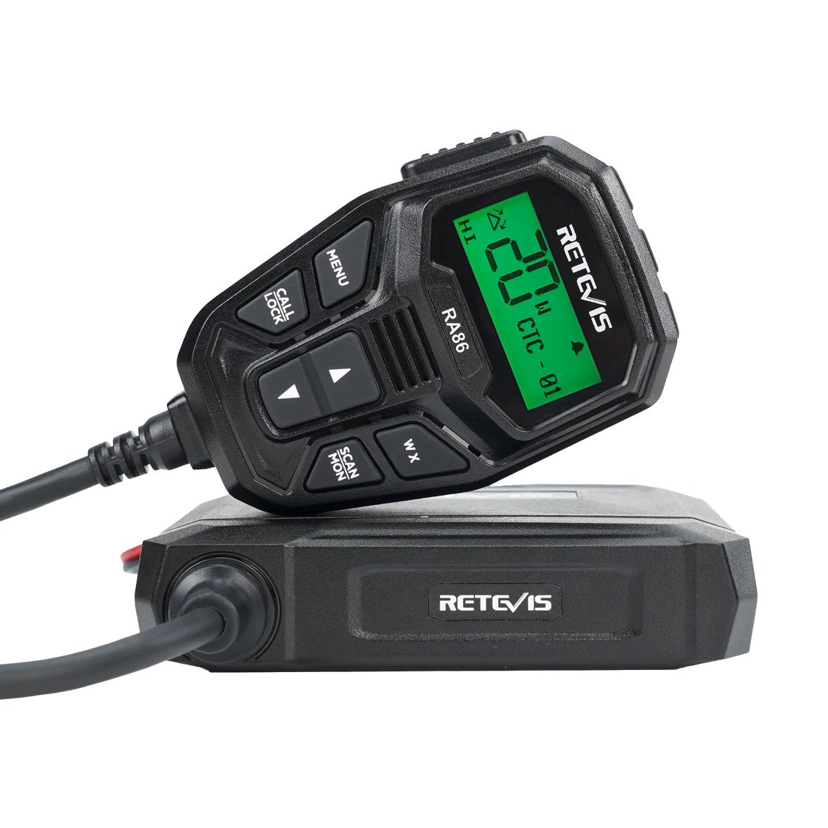 Micro Mobile 20W GMRS 260 Privacy Codes Repeater Channel NOAA Vehicle Mouted Two Way Radio for Farm Tractor Bundle Retevis RA86
