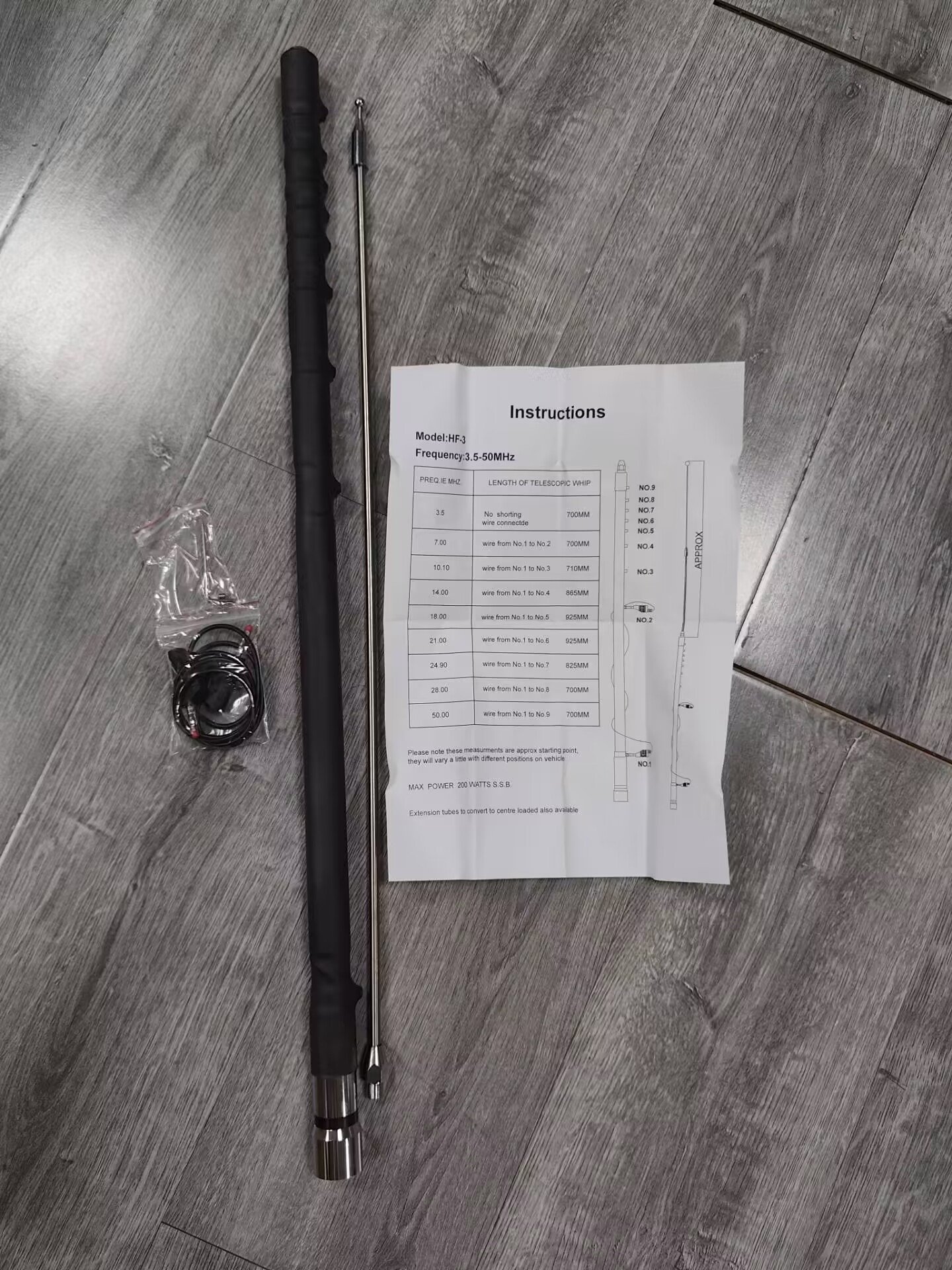 3-50MHz Mobile Car Antenna Tunable