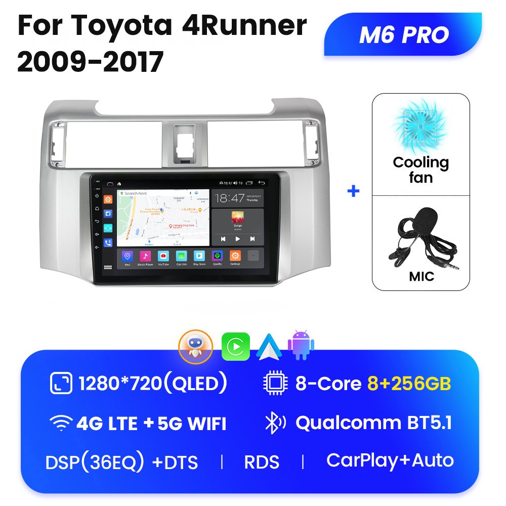 M6 Pro Plus Android Radio Car Stereo Touch Screen Multimedia System for Toyota 4Runner 2009-2017 9 Inch