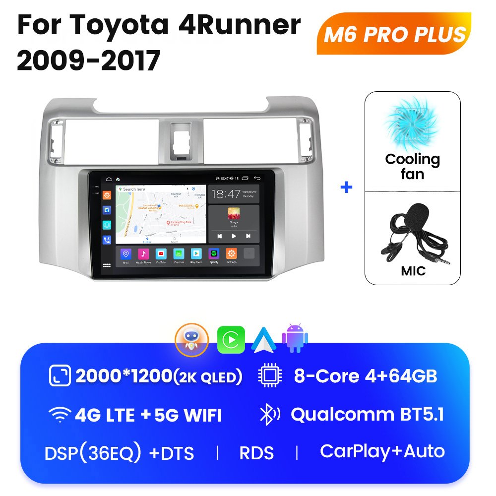 M6 Pro Plus Android Radio Car Stereo Touch Screen Multimedia System for Toyota 4Runner 2009-2017 9 Inch