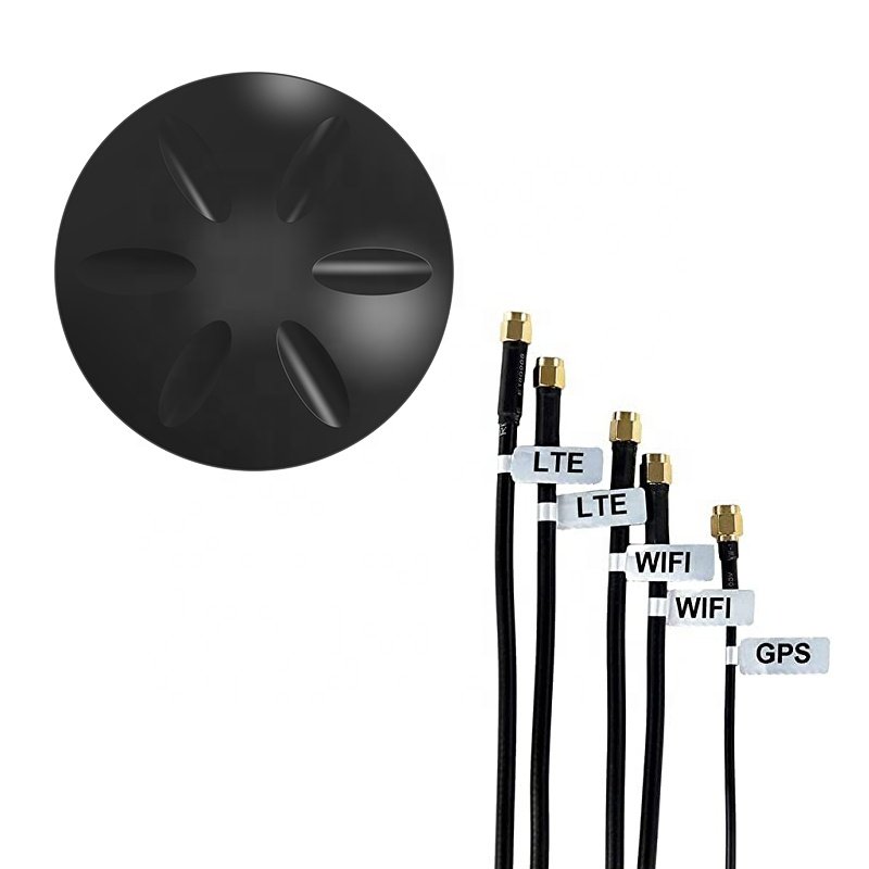 long range omni directional outdoor car wifi communication 5-in-1 gnss gps 4g 5g LET Wifi mimo antennas for hotspot 50km 360