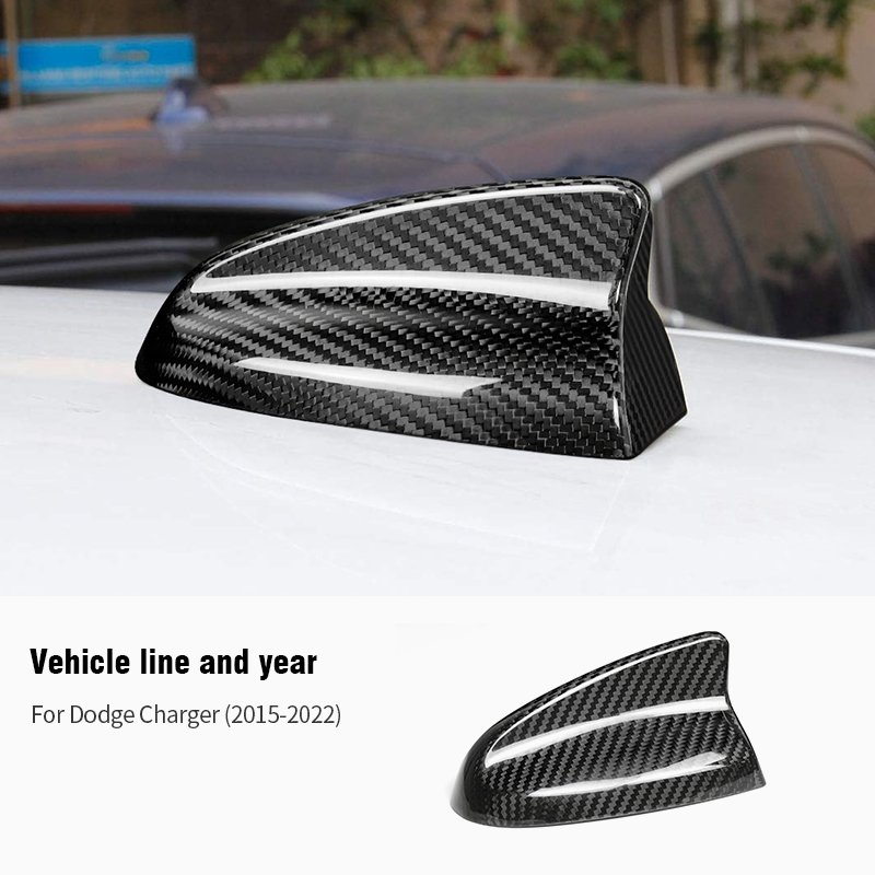 Real Carbon Fiber Roof Antenna Decoration Shell Antenna Cover for Dodge Charger 2015-2022
