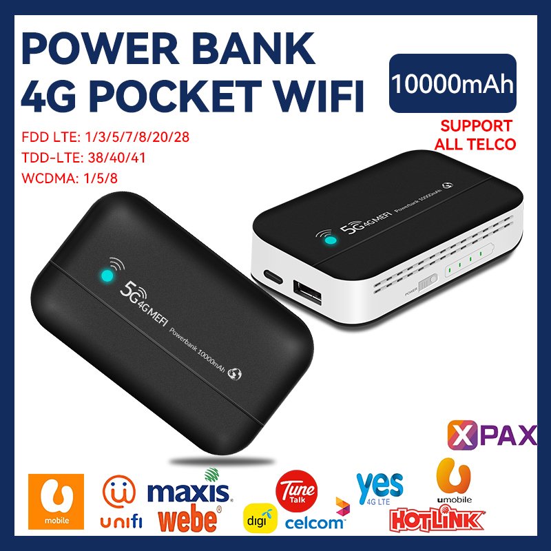Power Bank 10000mah 4G Wifi Routeur Mini Router 4G 5G Lte Wireless Pocket Wifi Universel Mobile Hotspot Car Wi-fi Router