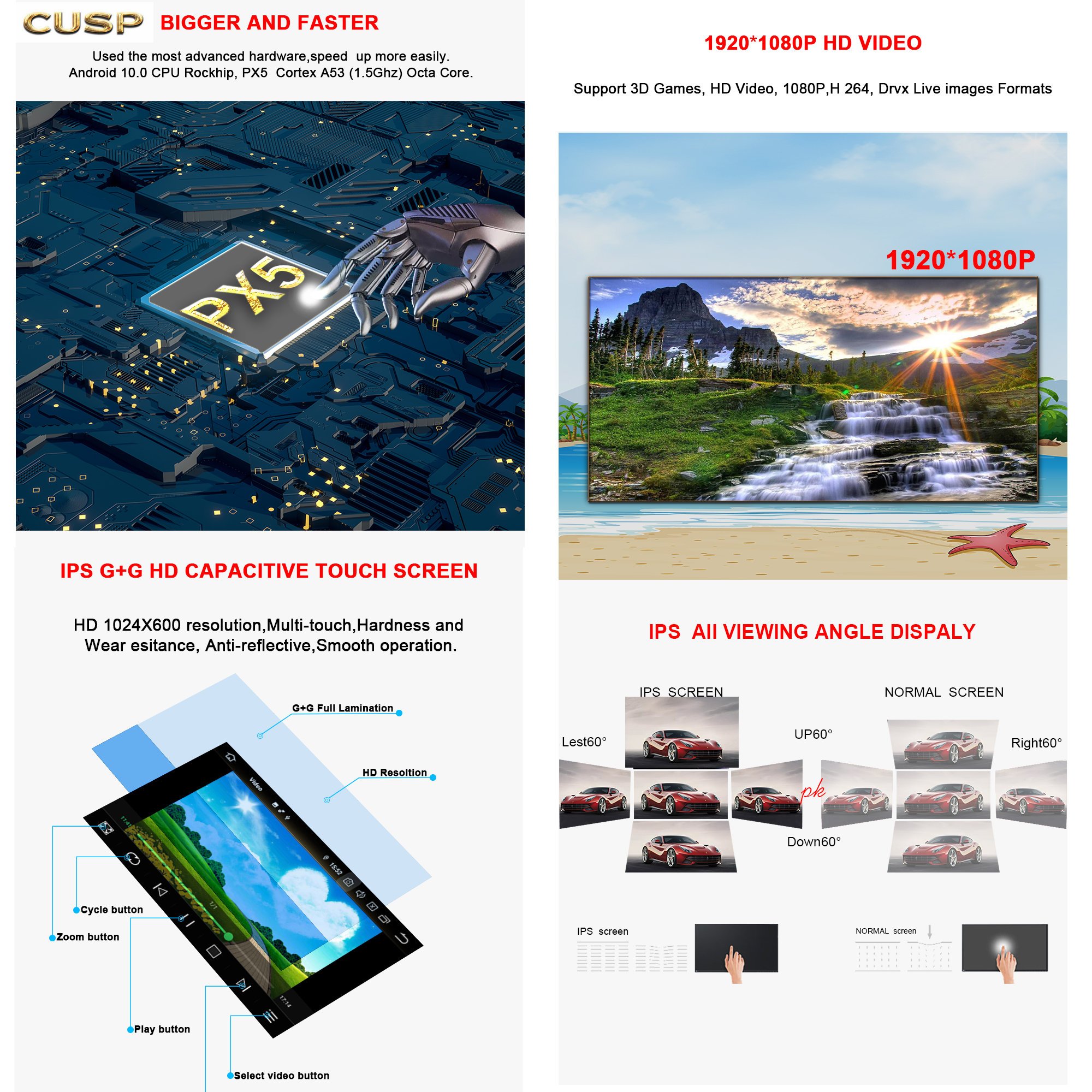CUSP Android 10.0 Big Screen GPS Car for KIA SOUL 2012- 6.2Inch 4G+64G DVD Multimedia Universal Car Stereo Car Radio Antenna