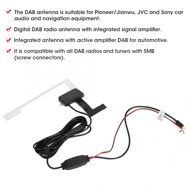 12V External DAB Car Radio Patch Antenna AM & FM Car Radio Antenna