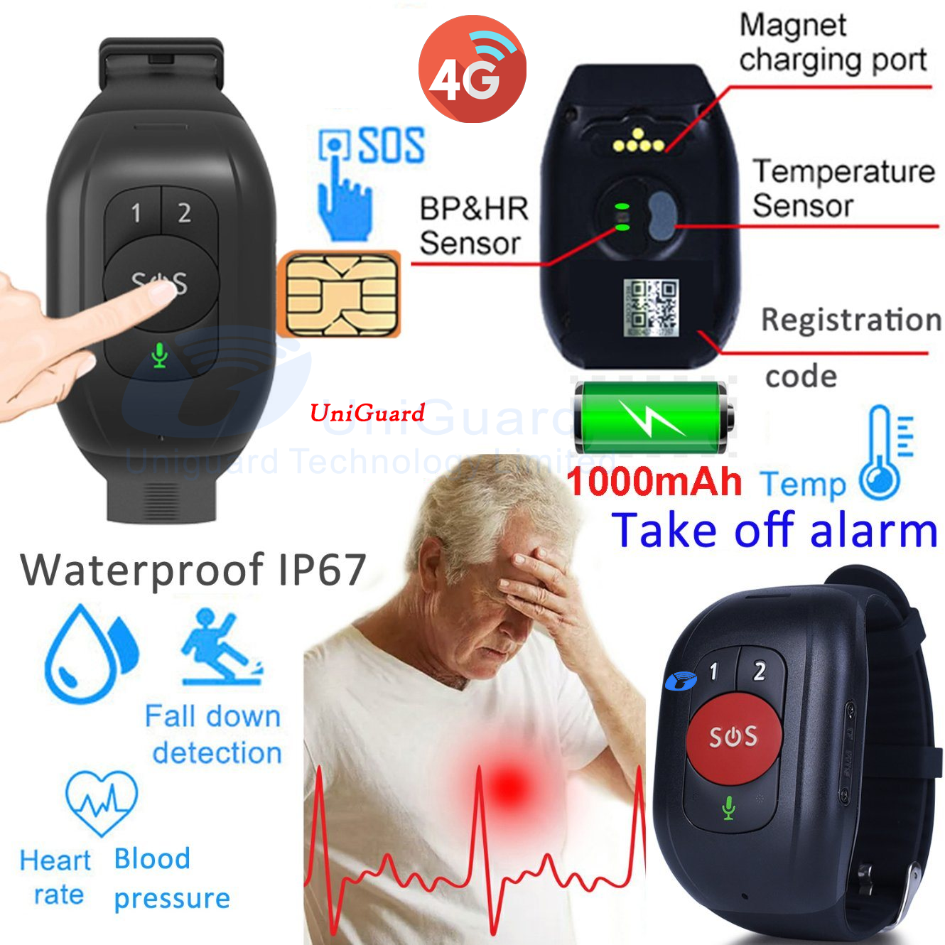 Outdoor GPS Watch for Man GPS Tracking Devices Alzheimer Patients Real Time google Map Route Check GPS tracker