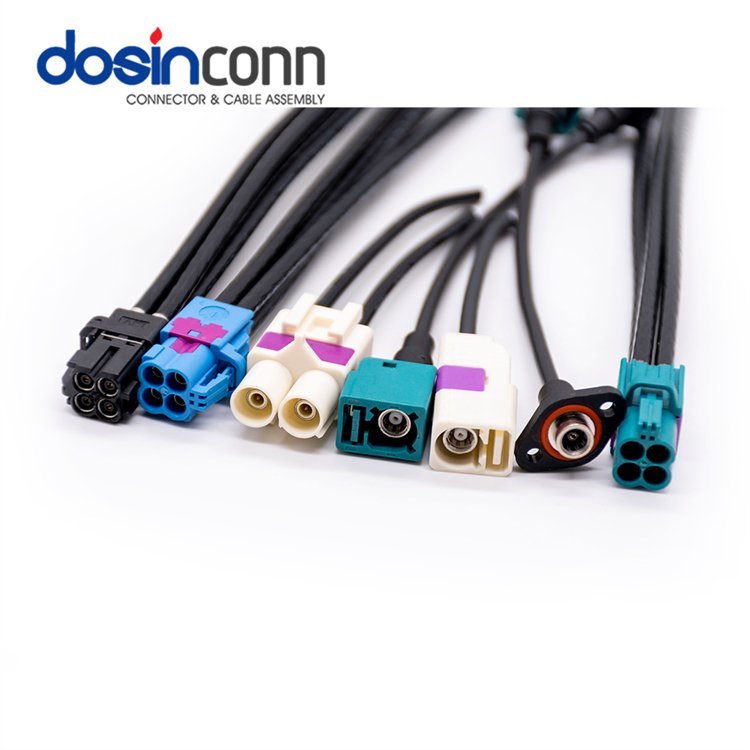 Fakra HSD Cable Connector Female LVDS to 4pin 4p 2 4 6 Pin Male Conector Pink MINI GPS Radio for B C D H Z Code RG316 Car