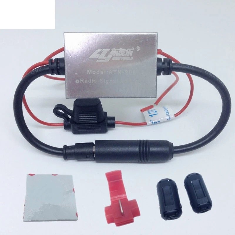 FM Signal Amplifier Anti-interference Metal Car Antenna Radio Universal Auto FM Booster Amp 88-108 Mhz 12V Automobile Parts