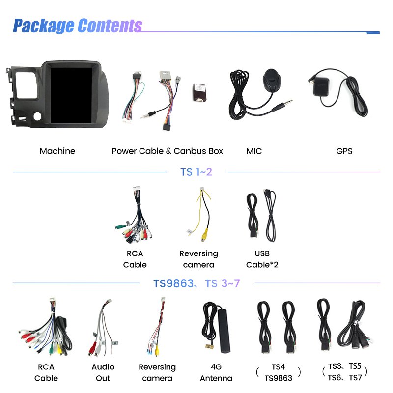 Mekede TS Series IPS Touch Screen for Honda Civic 2004-2009 Android Auto Dsp Car Stereo System
