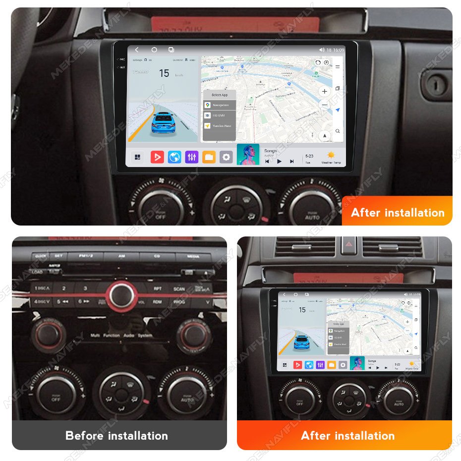 M6 PRO Android Screen for Car Radio Player Car for Mazda 3 2004-2009 9 Inch GPS BT Car Multimedia Player with Camera