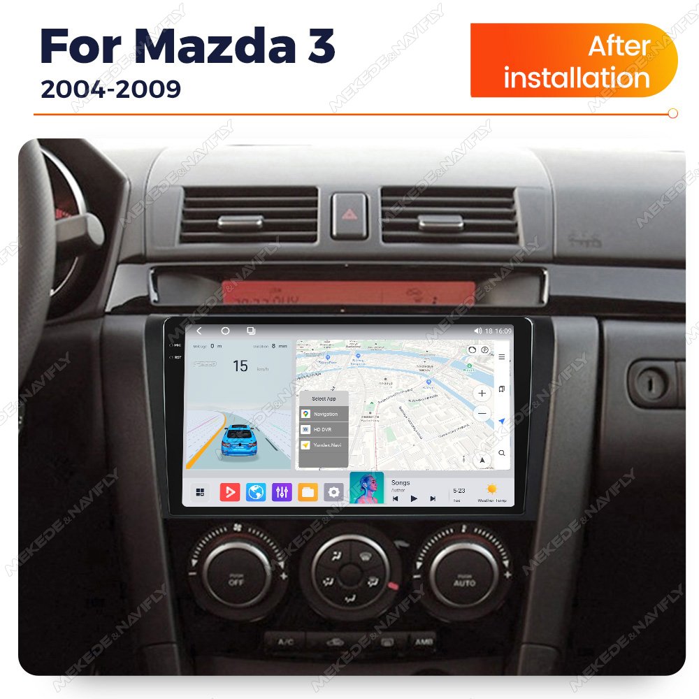 M6 PRO Android Screen for Car Radio Player Car for Mazda 3 2004-2009 9 Inch GPS BT Car Multimedia Player with Camera
