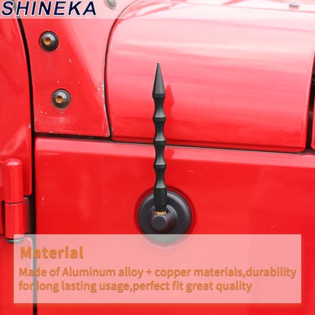 Auto Car Accessories Short Aluminum Alloy Modified Antenna Boost Signal Device for Jeep wrangler JK JL TJ