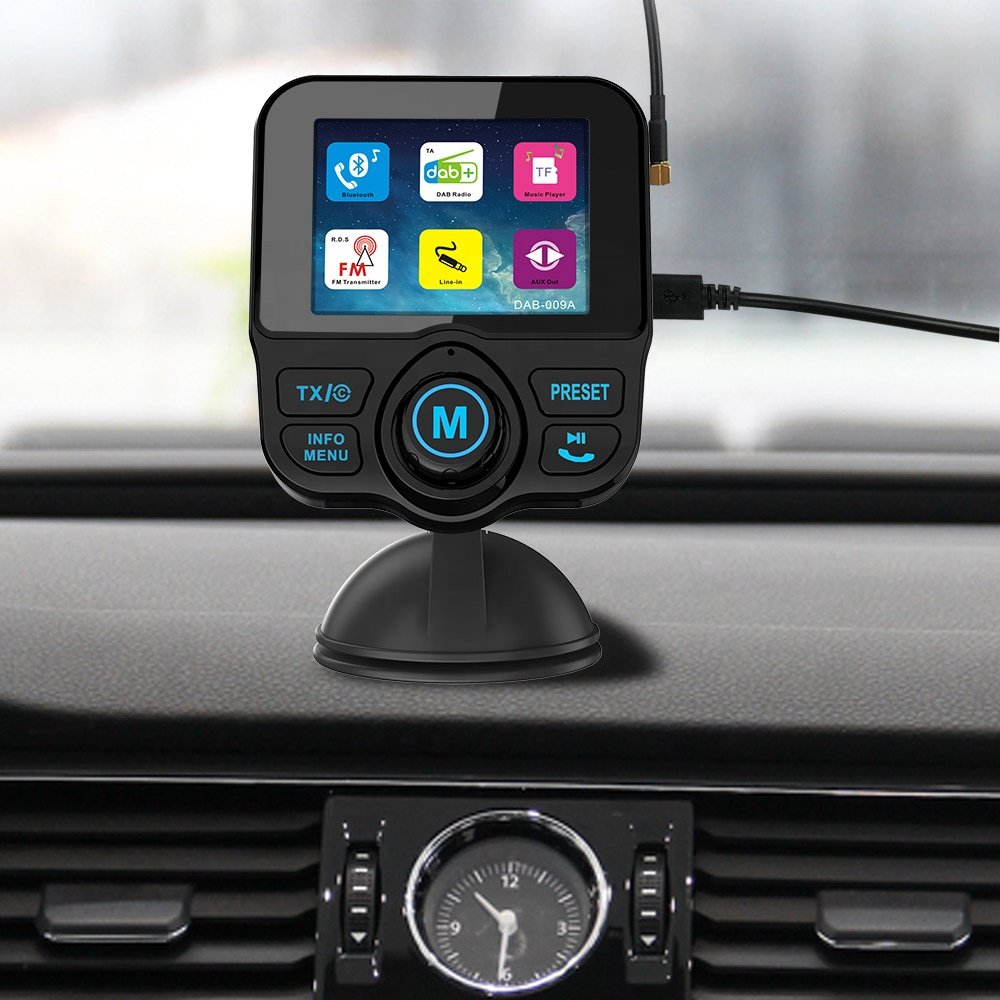 DAB Container Car DAB Radio Receiver Tuner USB Adapter bluetooth Car Transmitter TF/AUX Antenna LCD Display Digital Radio Handsf