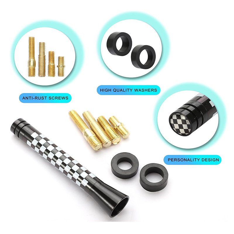 3'' (78mm) Car Short Antenna High Quality Flag Style Signal Antennas Decorations Compatible with MINI Cooper All Models