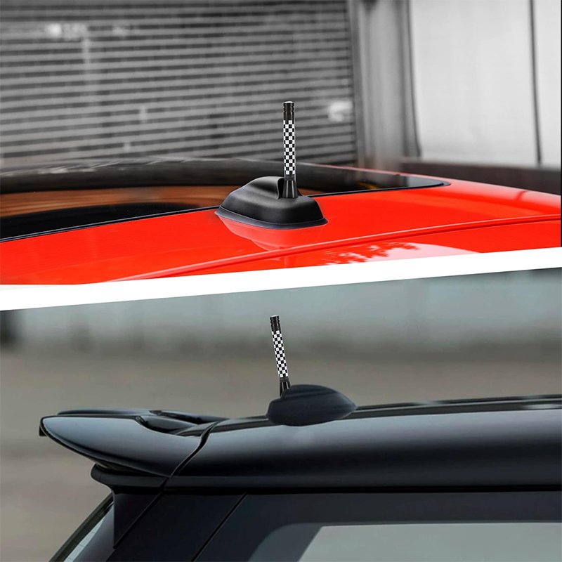 3'' (78mm) Car Short Antenna High Quality Flag Style Signal Antennas Decorations Compatible with MINI Cooper All Models