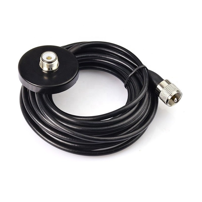Dual Band VHF UHF Ham Mobile Radio Antenna PL259 Connector With Magnetic Base Extension Cable 16 Feet