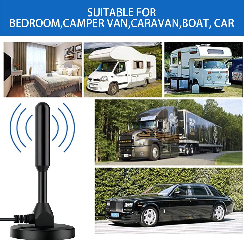 Magnetic Antenna Digital Antenna for HDTV Indoor Outdoor Car TV Antenna with Strong Magnetic Base