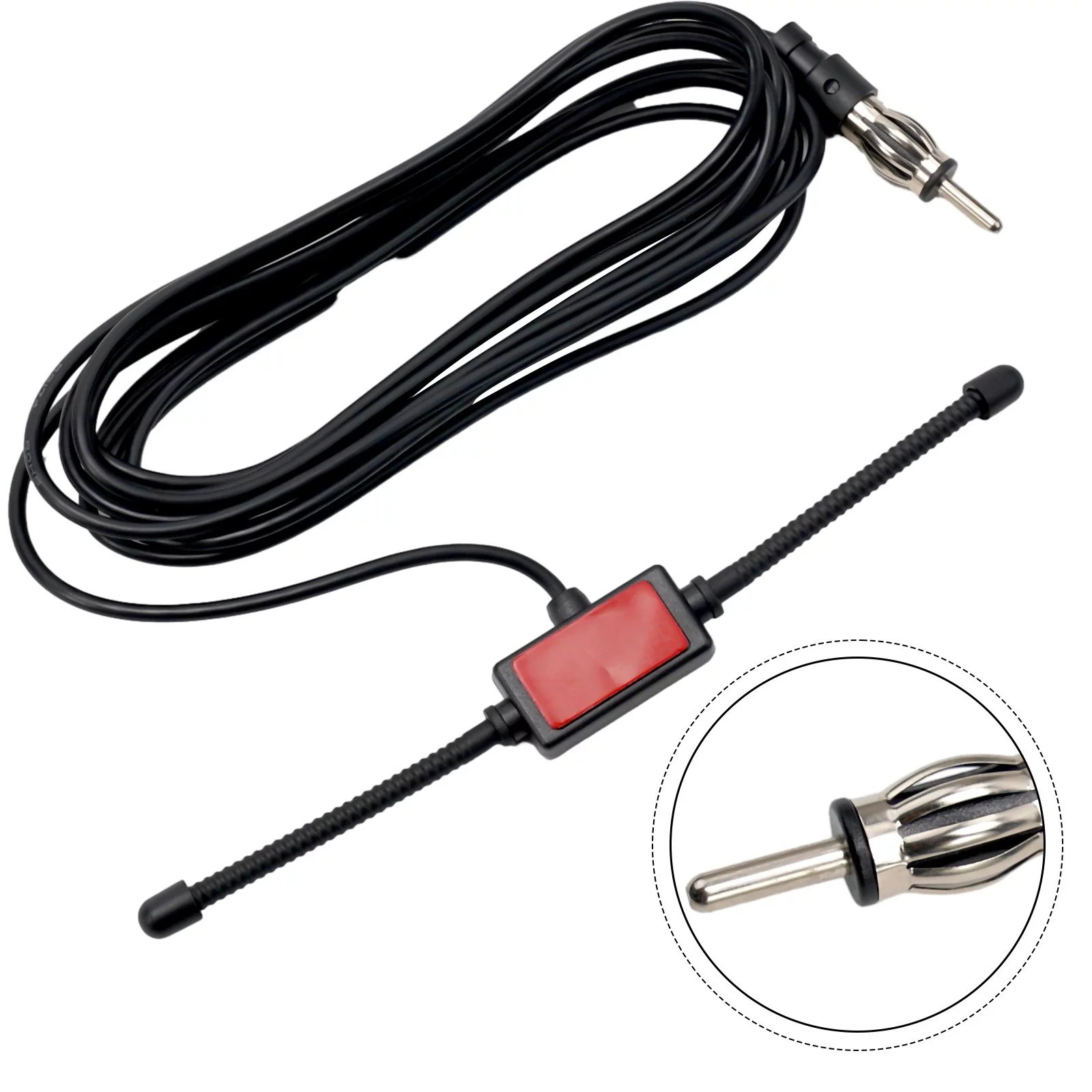 Universal Stereo Car Antenna AM FM Radio with DIN Plug Connector Adhesive Hidden Patch Antenna Truck